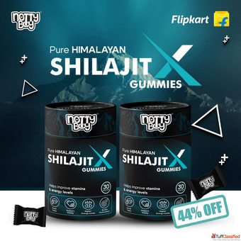 NottyBoy Shilajit X Gummies 250mg Energy Stamina Boost No Sugar Tamarind Flavour Pack of 2 60 Tablet