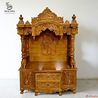 Wooden Big Size Pooja Mandir For Home