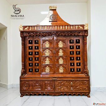 Wooden Big Size Pooja Mandir For Home