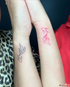 Twinning Koi Fish Tattoo Best Couple Tattoos Tattoo Shop in Thiruvanmiyur - Irezumi Tattoo Studio Twinning Koi Fish Tattoo Best Couple Tattoos Tattoo Shop in Thiruvanmiyur - Irezumi Tattoo Studio