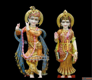 Order Custom Size Radha Krishna Marble Murti at Best Price