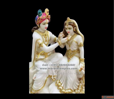 Order Custom Size Radha Krishna Marble Murti at Best Price