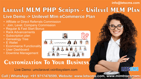 Laravel Mlm PHP Scripts  Unilevel MultiLevel Marketing eCommerce Website for a cheap price