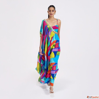 Buy Multicolored Asymmetric Dress From Basanti Kapde Aur Koffee