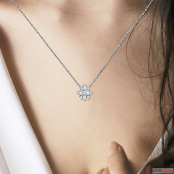 Starlight Elegant Diamond Necklace 18K Brilliant Cut Round Diamond VIVAAN