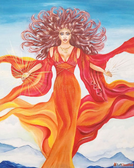WOMAN IN RED 2022 Painting