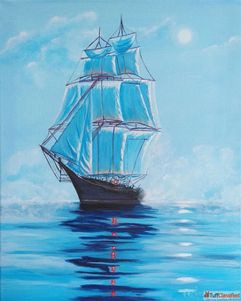 SAILBOAT IN THE FOG 2019 Painting