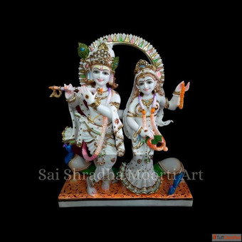Exclusive Collection of Marble Radha Krishna Statue