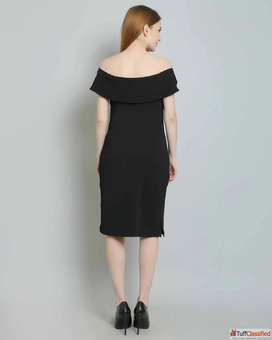 Black Sleeveless OffShoulder Dress