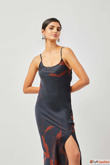 Contemporary Dress Shop Black Printed Dress Online At Contemponari