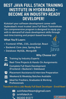 best java full stack training institute in Hyderabad