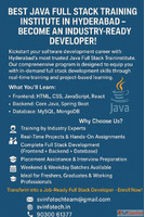 best java full stack training institute in Hyderabad