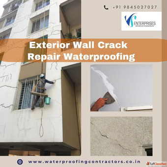 Exterior wall crack repair waterproofing in whitefield Bangalore