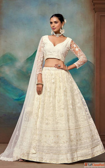 Shop White Lehenga Online for Navratri Festival Celebration Look