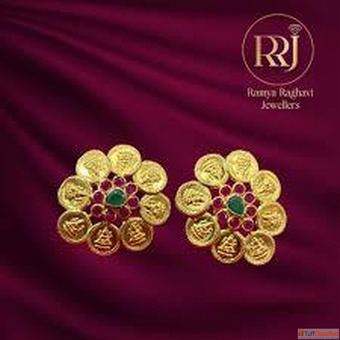 Gold earrings Ramya Raghavi Jewellers In Hyderabad