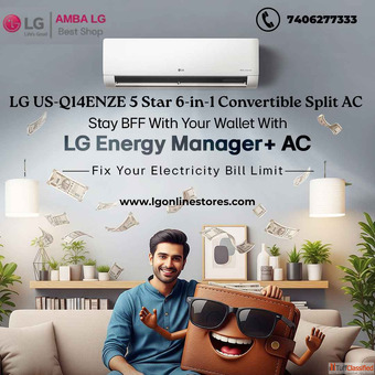 LG US-Q14ENZE 5 Star 6-in-1 Convertible Split AC - LG Online Stores