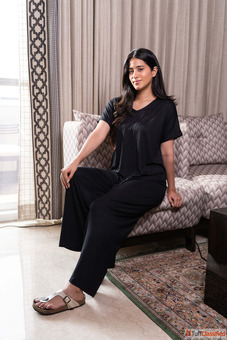 Buy Modale Lounger in Black Night Suit For Women Online By Private Lives
