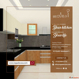 Refined Acrylic Modular Kitchen in Lucknow