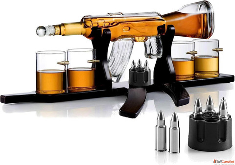 Gun Whiskey Decanter - Unique Gun-Shaped Whisky Bottle Gift