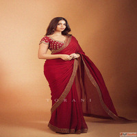 Shop Suhana Khan's Red Saree Set - Celebrity Style for ...