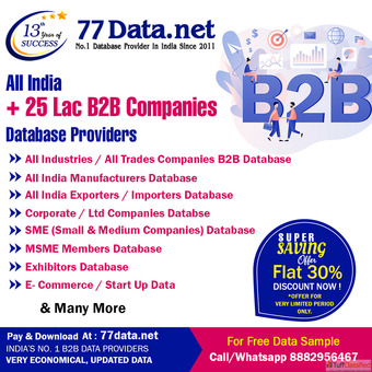 All India 2.50 Lakh B2B Companies Database in Excel Format