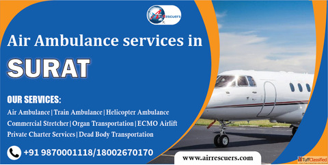 Emergency patient airlift Surat