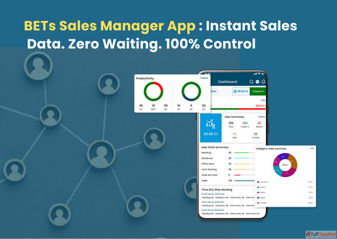 BETs Sales Manager App - Instant Sales Data Zero Waiting 100 Control