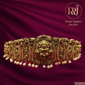 Gold Lakshmi Devi Vaddanam Collection Ramya Raghavi Jewellers