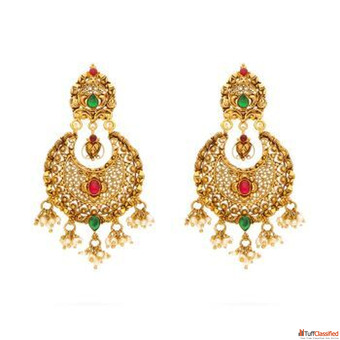 Buy Chandbali Gold Earrings Online CMR Jewellery