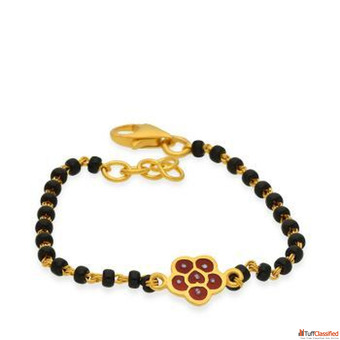 Trendy Black Beads and Gold Bracelet CMR Jewellery
