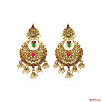 Chandbali Earrings Gold Exquisite Traditional Designs CMR Je...