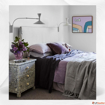 Shop Bone Inlay Bedside Table Online - Handcrafted Elegance by Lakecity Handicrafts