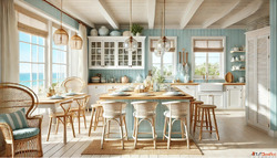 Beach Inspired Kitchen Wall Painting - Indicus Paints