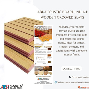 Wooden Grooved Slats - Elegant Acoustic Panels for Sound Control