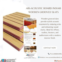 Wooden Grooved Slats - Elegant Acoustic Panels for Sound Con...
