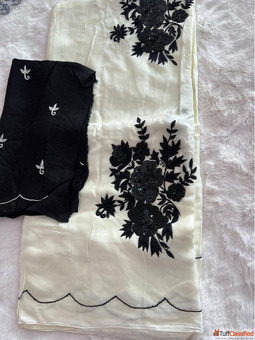 Pure Chiffon Saree with Elegant Hand Work - Just 5999-