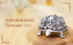 Ashtalakshmi Tortoise Idol - Silver Plated 3.5 inch