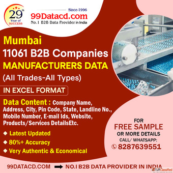 Buy Exclusive Mumbai manufacturing companies list - 99Datacd