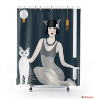 Bring Art to Life with a Cat Hanging on Curtain Drawing