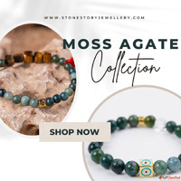 Moss Agate Bracelet - Balance Growth Calm Stone Story