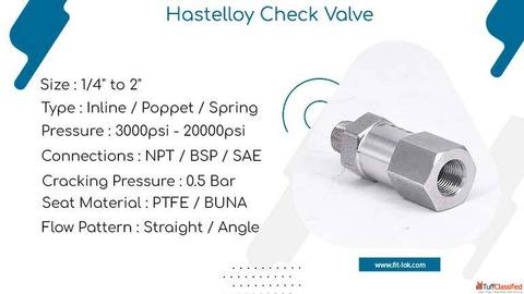 Alloy C276 Inline Check Valve Manufacturer in India