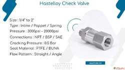 Alloy C276 Inline Check Valve Manufacturer in India