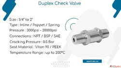 Alloy 2205 Spring Check Valve Manufacturer in India