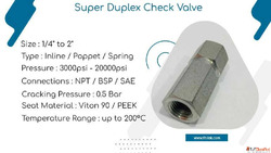 Alloy 2507 Poppet Check Valve Manufacturer in India