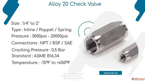 Carpenter 20 Hydraulic Check Valve manufacturer in India