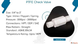 PTFE lined swing check valve manufacturer in India