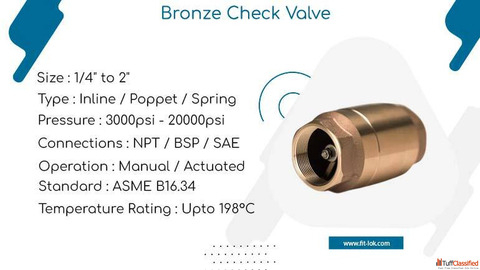 ASTM B62 Bronze Lift Check Valve Manufacturer in India