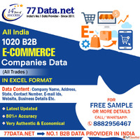 1020 E-Commerce Companies All IndiaAll Types of DataIn Excel...