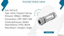 Alloy 625 Poppet Check Valves Manufacturer in India