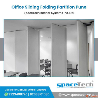Office Sliding Folding partition Pune SpaceTech Interior